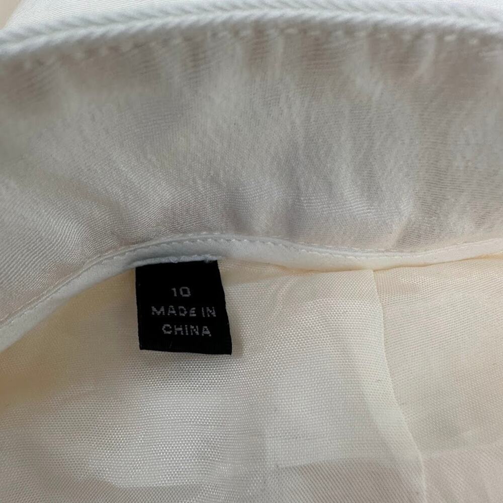 ATM White Pleated Wide Leg Pants Size 10 - Picture 8 of 12